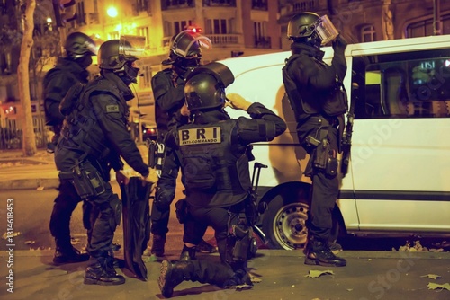 Photos Intervention nocturne à Paris en 2017 par la Brigade de Recherche et d’Intervent