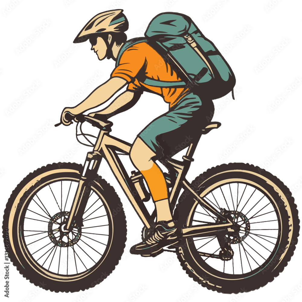 Naklejka premium cyclist riding a bicycle