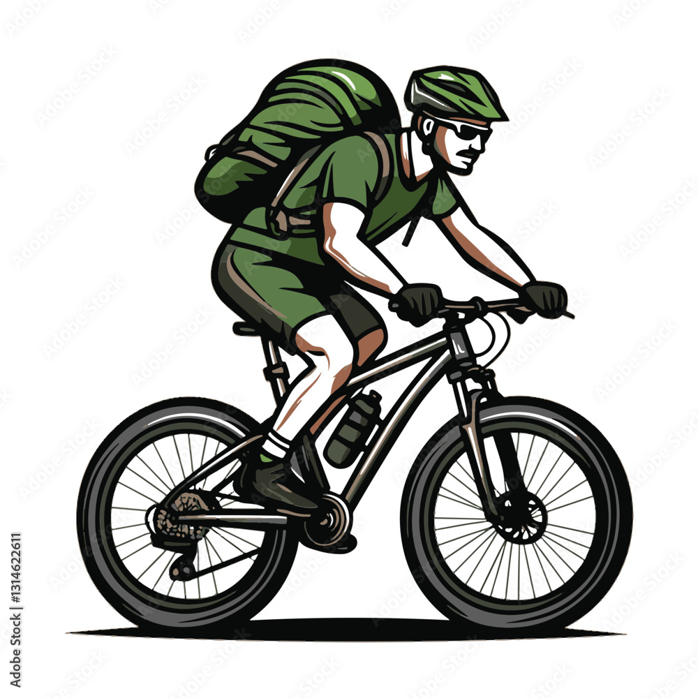 Naklejka premium cyclist riding a bicycle
