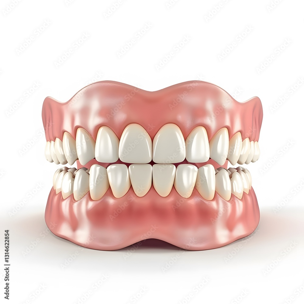 Realistic Human Teeth Model With Upper and Lower Jaw View Realistic Human Teeth Model With Upper and Lower Jaw View