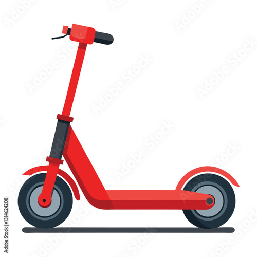 A Red Modern Electric Kick Scooter for Urban Transportation