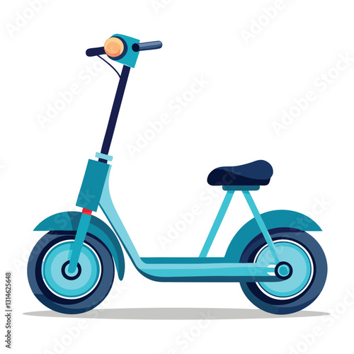 Stylish Blue Electric Scooter with Seat Modern City Transportation EcoFriendly Vehicle