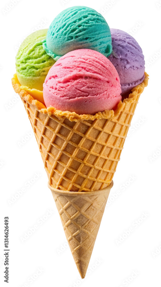 fruit ice cream cone isolated on transparent background fruit ice cream cone isolated on transparent background