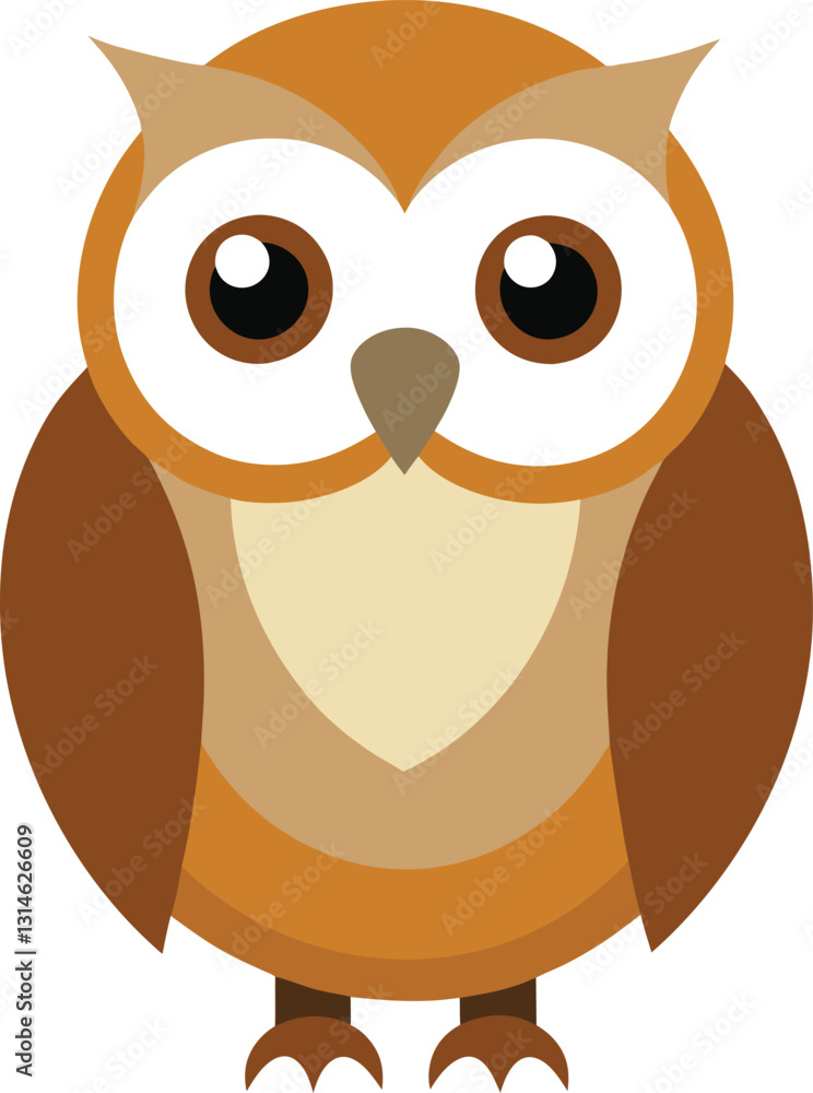 Barn Owl with big round eyes vector illustration Barn Owl with big round eyes vector illustration