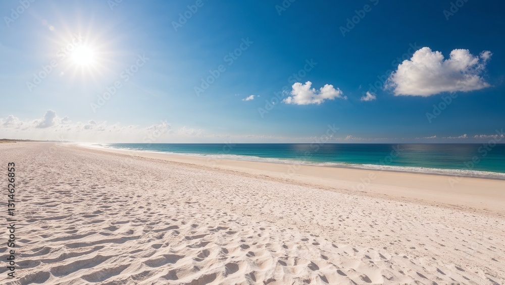 Idyllic Beach Calm Mood Relaxing Against Blue Sky Idyllic Beach Calm Mood Relaxing Against Blue Sky