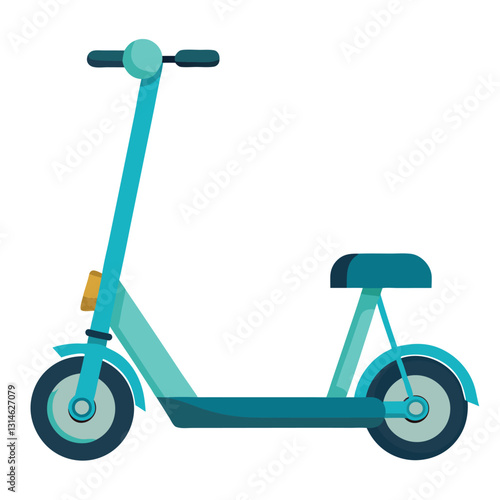 Teal Electric Scooter with Seat Modern City Transportation Device