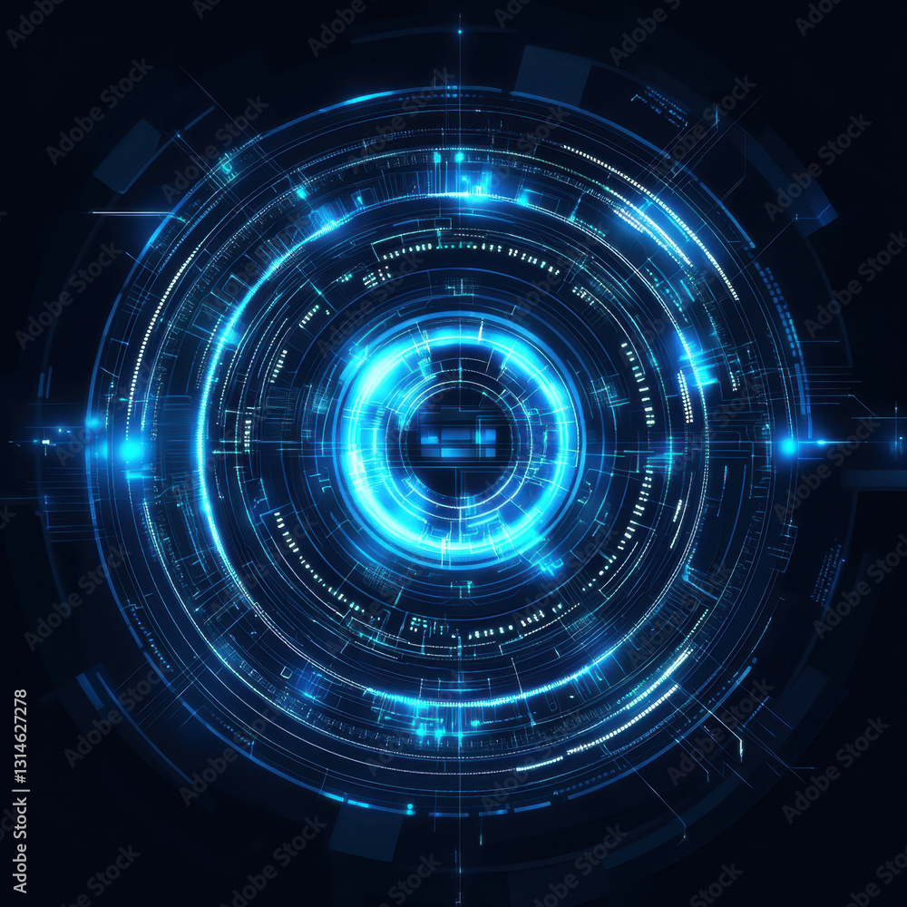 Fototapeta premium Futuristic Abstract Digital Technology Design with Blue Light Effects