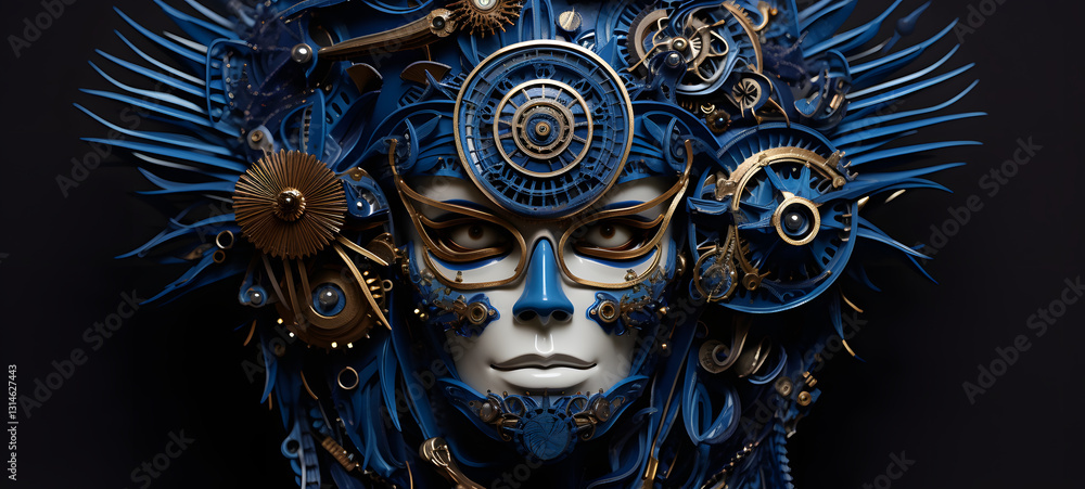 Fototapeta premium quilling paper mask pirate, ai genrative