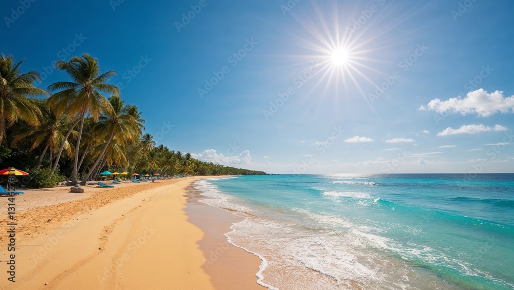 custom made wallpaper toronto digitalTropical Beach Joyful Relaxing Under Sunny Sky