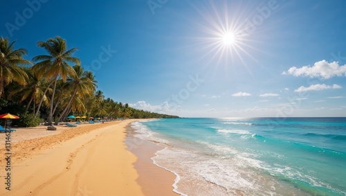 Wallpaper Mural Tropical Beach Joyful Relaxing Under Sunny Sky Torontodigital.ca