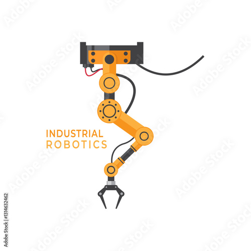 Industrial Robotic Arm Illustration Depicting Advanced Manufacturing Technology