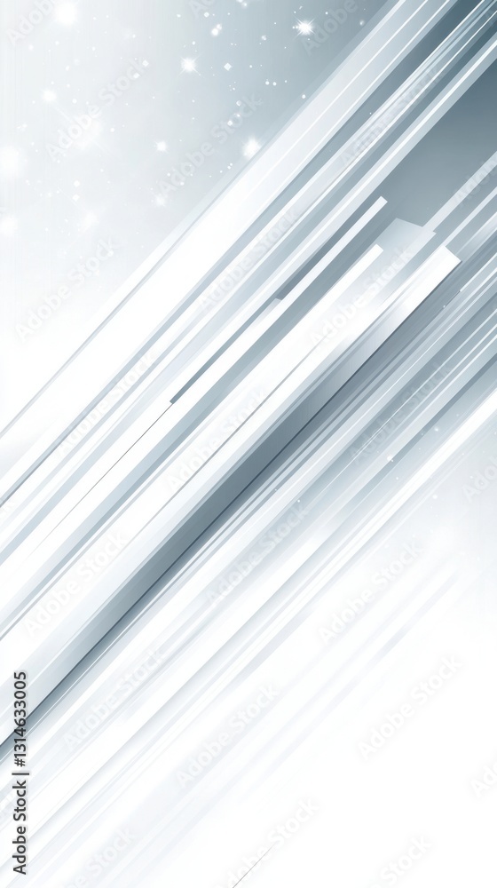 Fototapeta premium Abstract silver diagonal lines modern background with geometric shapes and bright light spots for futuristic design
