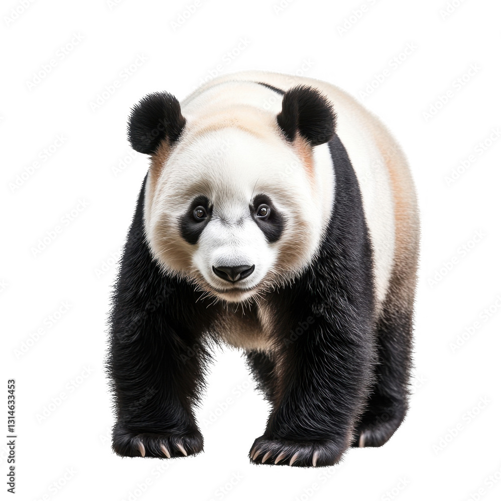 Adorable Giant Panda Standing on All Fours in Natural Pose Adorable Giant Panda Standing on All Fours in Natural Pose