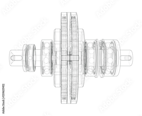 Wave Reducer. Vector illustration, 3d render