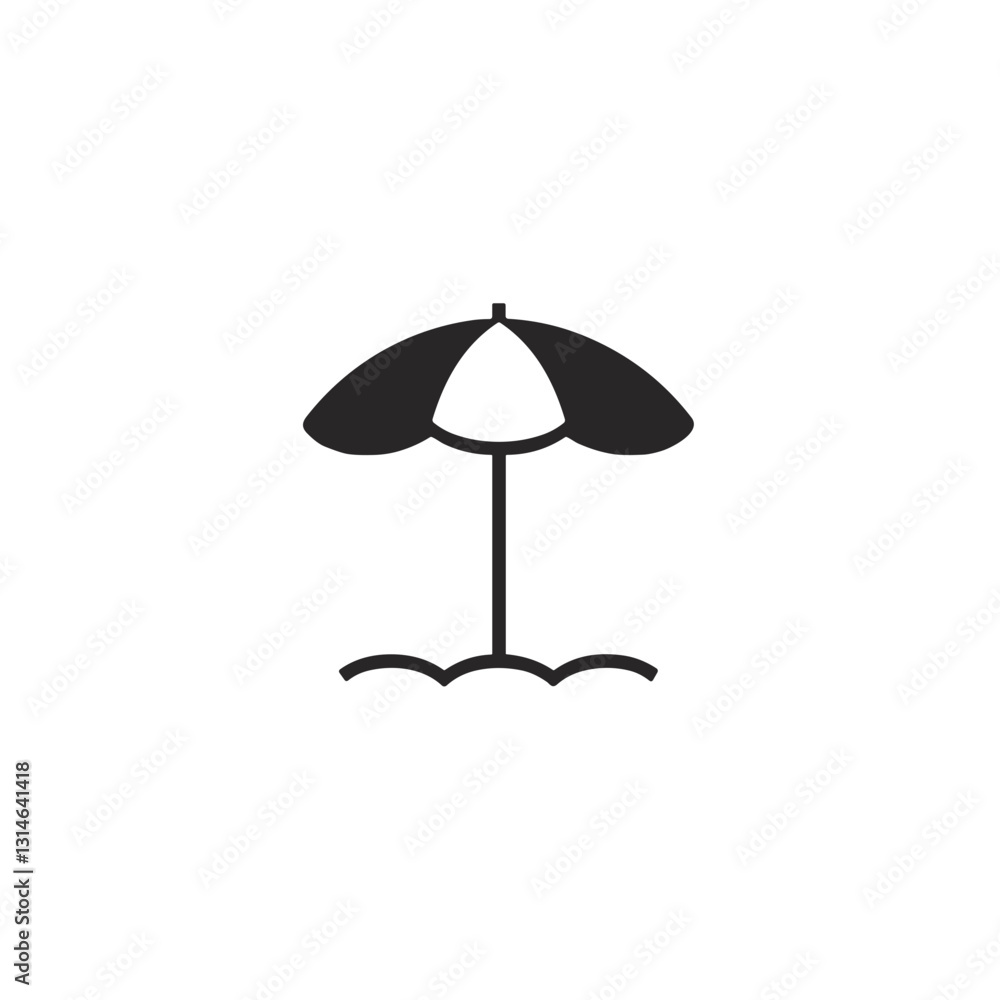 Stylish beach umbrella icon design, summer relaxation Stylish beach umbrella icon design, summer relaxation