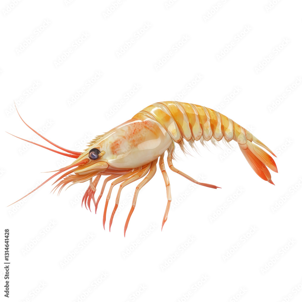 3D icon of Bamboo shrimp isolated on transparency background 3D icon of Bamboo shrimp isolated on transparency background