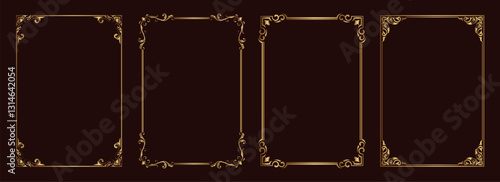 Gold Decorative Portrait Frame Set
