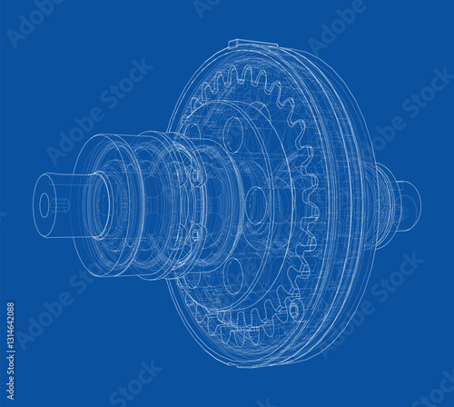 Wave Reducer. Vector illustration, 3d render