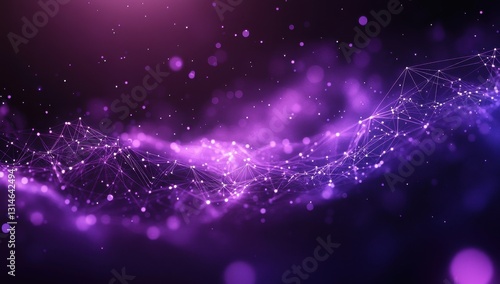 Wallpaper Mural Abstract Purple Background with Sparkling Lights and Connecting Lines in a Cosmic Space for Future Technology Concepts Torontodigital.ca