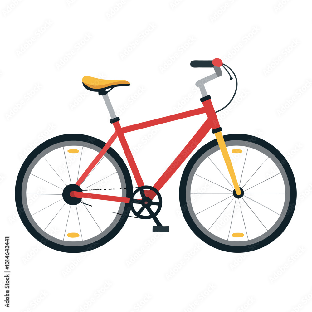Obraz premium A Classic Red Bicycle Perfect for City Cycling and Leisure Rides