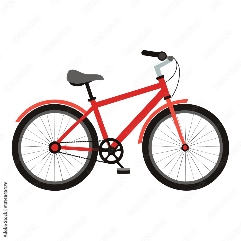 A Classic Red Bicycle Illustration Perfect for Summertime Adventures A Classic Red Bicycle Illustration Perfect for Summertime Adventures