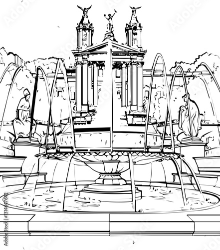 barcelona, coloring page, architecture, arch, building, corridor, stone, column, europe, ancient, arches, arcade, interior, church, abbey, old, arc, medieval, cloister, italy, light, monastery, archwa