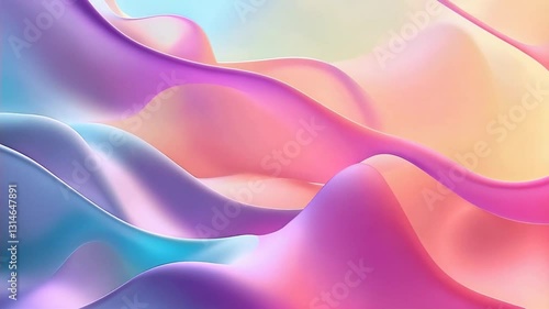 Wallpaper Mural Abstract Pastel Waves: A Dreamy Digital Art Piece Torontodigital.ca