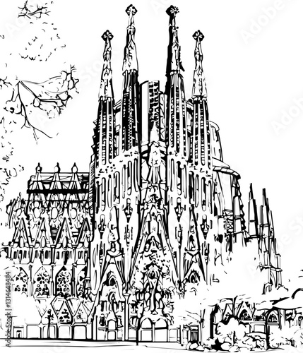 barcelona, coloring page, architecture, arch, building, corridor, stone, column, europe, ancient, arches, arcade, interior, church, abbey, old, arc, medieval, cloister, italy, light, monastery, archwa