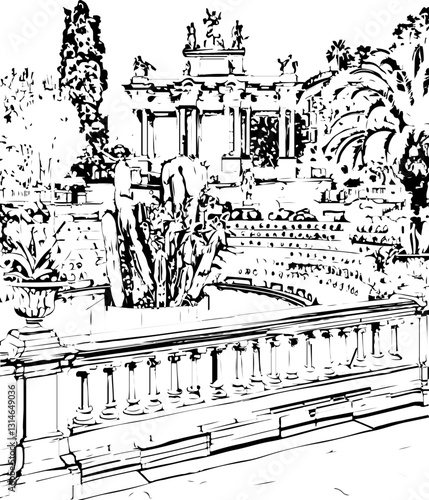 barcelona, coloring page, architecture, arch, building, corridor, stone, column, europe, ancient, arches, arcade, interior, church, abbey, old, arc, medieval, cloister, italy, light, monastery, archwa