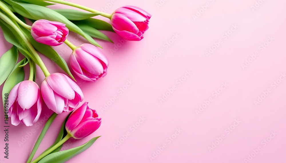 Pink Tulips on Pink Background Spring Floral Arrangement Still Life Pink Tulips on Pink Background Spring Floral Arrangement Still Life