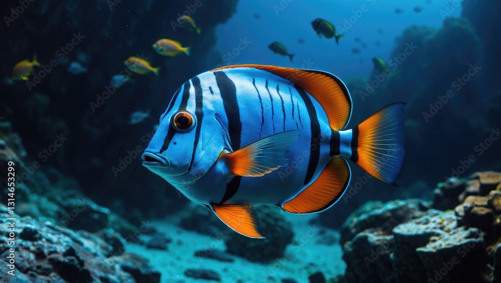 Fototapeta premium The Sohal Surgeonfish, sohal tang Oceanic fauna