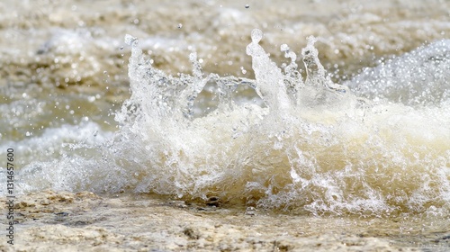 Wallpaper Mural Rippling water splash on a sandy shore Torontodigital.ca