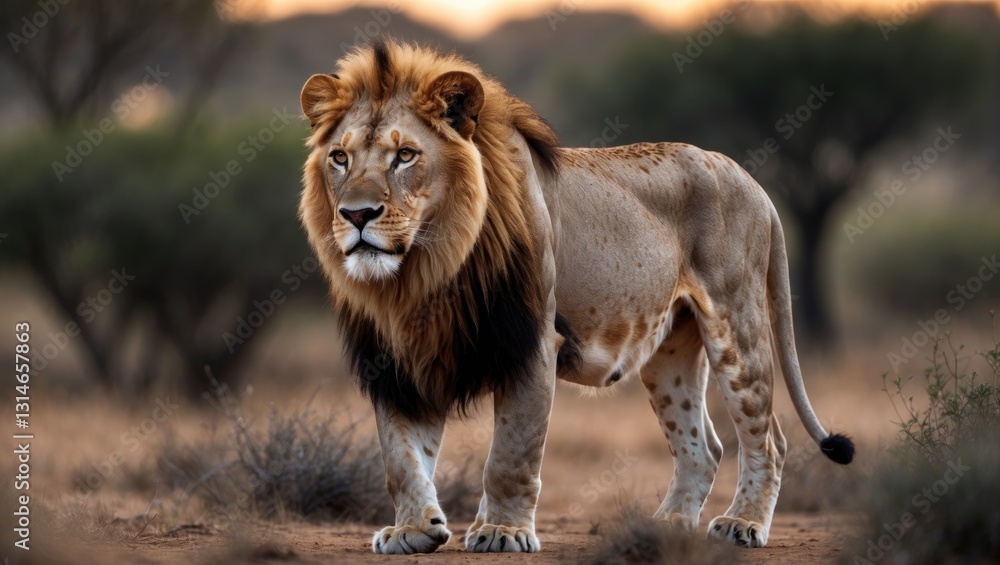 Obraz premium The white lion can sometimes be spotted in wildlife reserves.