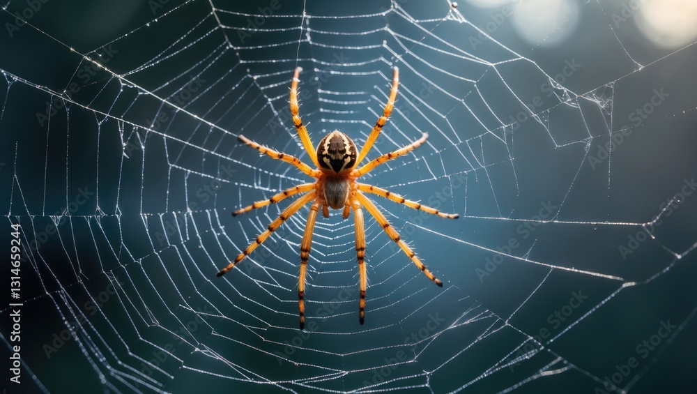 Obraz premium tiny spider in its web