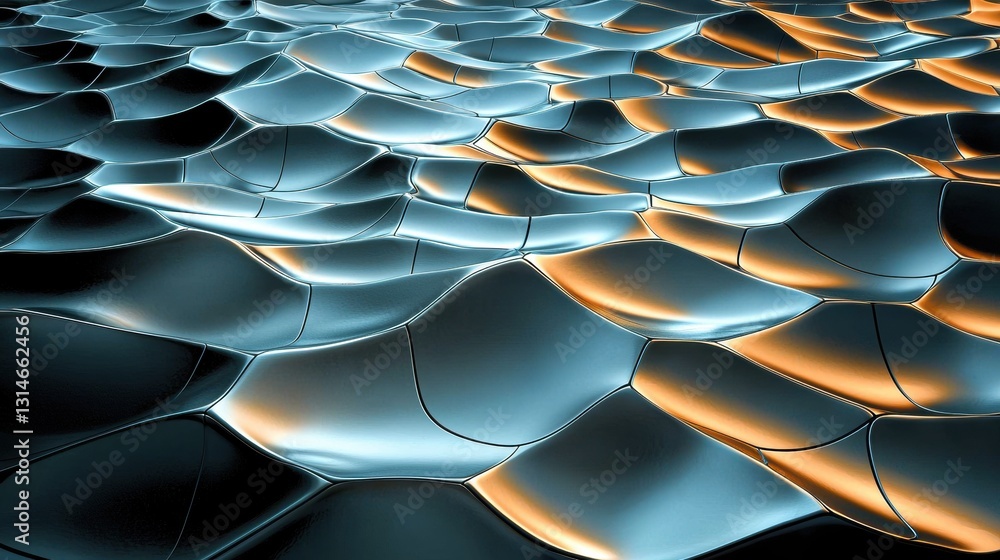 Fototapeta premium Abstract Metallic Background with Reflecting Surfaces Creating a Futuristic and Dynamic Visual Experience