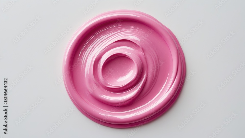Viva Magenta paint circle. Isolated brush stroke on a white background. Beauty texture. Top view, flat lay. Viva Magenta paint circle. Isolated brush stroke on a white background. Beauty texture. Top view, flat lay.