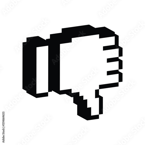 isometric isometric pixel thumb up and down icon. Vector pixel art thumb gesture 8 bit logo for game