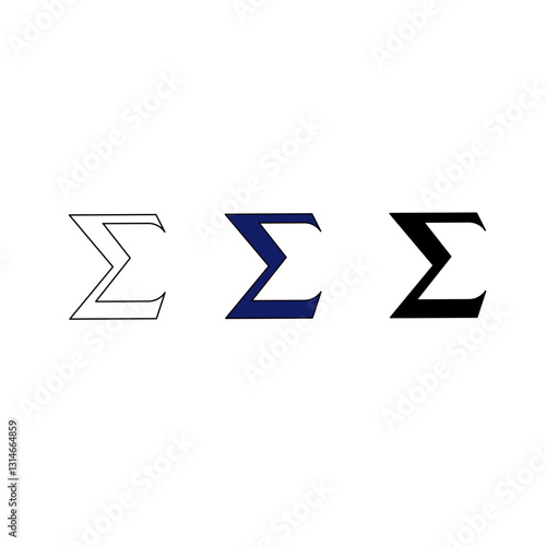 Sigma greek letter icon , Sigma symbol vector illustration