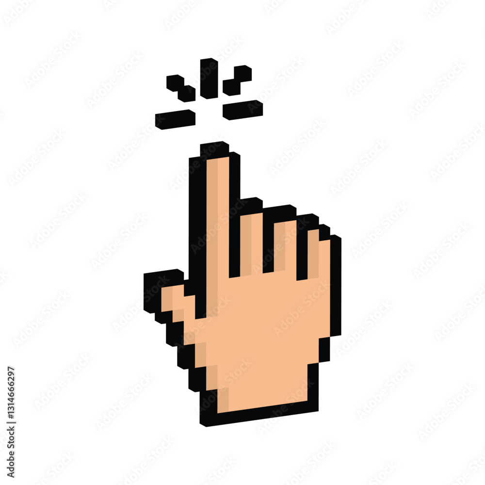 isometric pixel hand icon. Vector pixel art cursor click 8 bit logo for game isometric pixel hand icon. Vector pixel art cursor click 8 bit logo for game