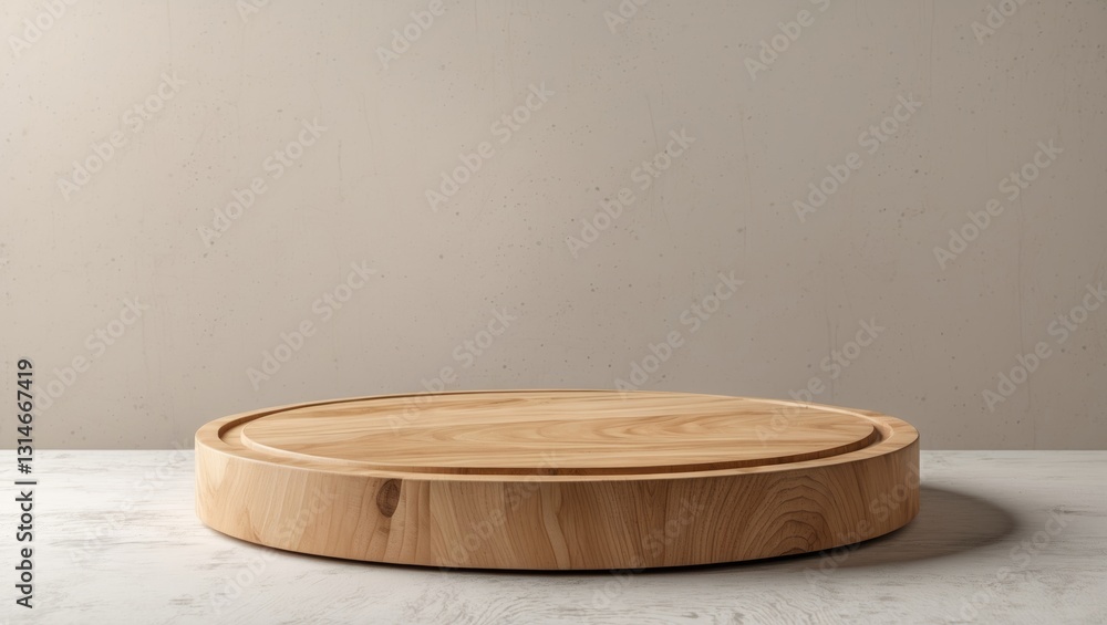 Blank wooden podium for product presentation on paper background. Blank wooden podium for product presentation on paper background.