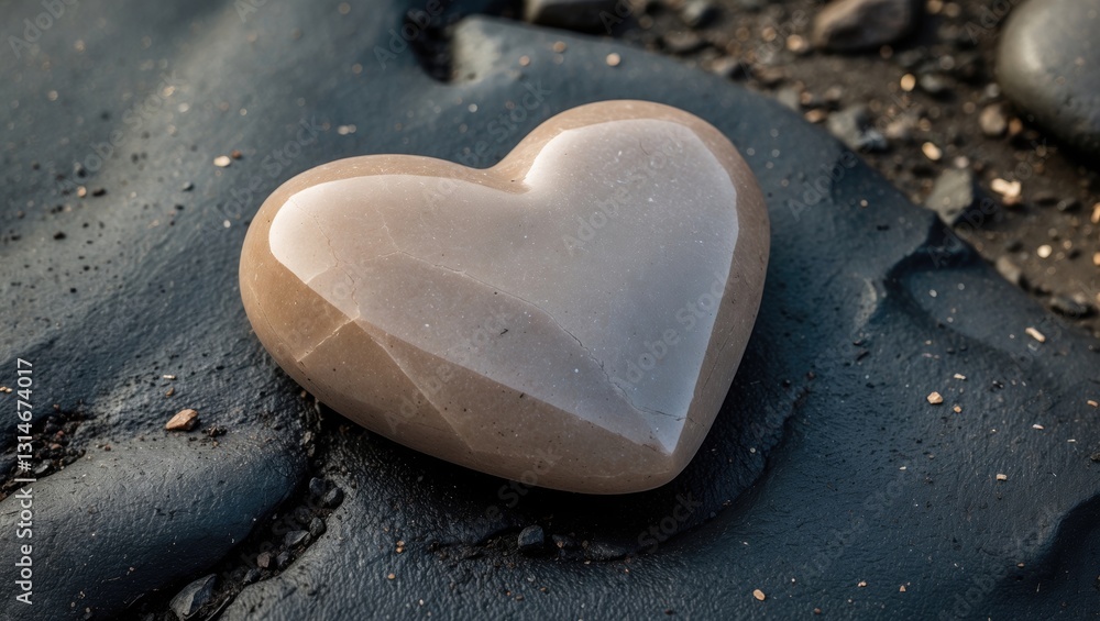 Obraz premium Stones shaped like hearts on the ground represent love, friendship, and compassion.