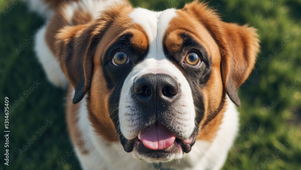 Cute and funny portrait of an adorable dog viewed from above. Cute and funny portrait of an adorable dog viewed from above.