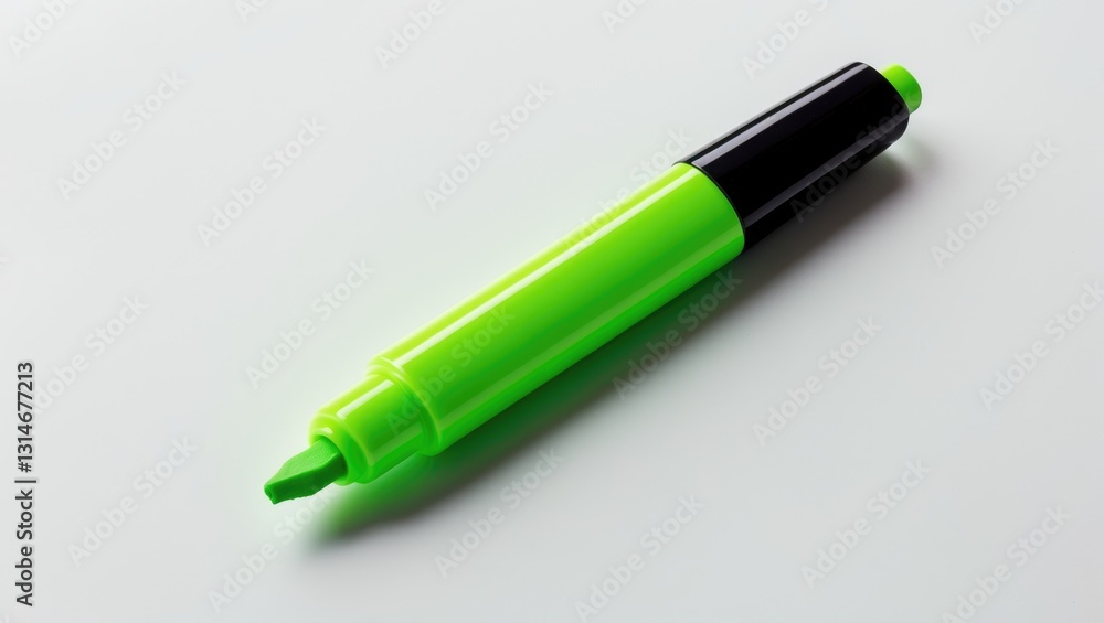 Highlighter in green color. Isolated against a white background. Highlighter in green color. Isolated against a white background.