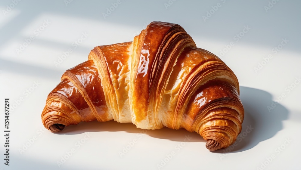 Freshly baked croissant on a white background. Freshly baked croissant on a white background.