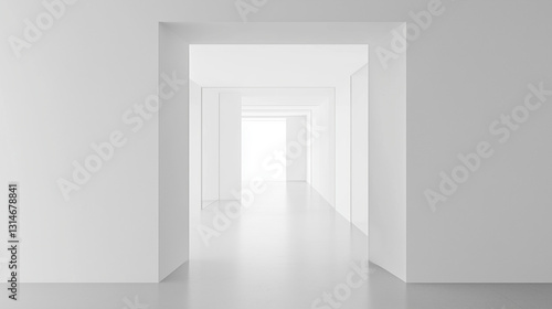 Wallpaper Mural Minimalist architectural elegance in a serene white space, embodying simplicity and modern design. Torontodigital.ca