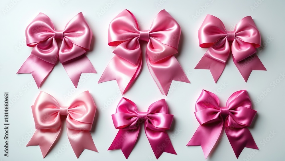 Set of beautiful pink bows isolated on a white background. Set of beautiful pink bows isolated on a white background.
