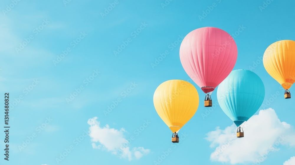 Obraz premium Colorful Hot Air Balloons Soaring High