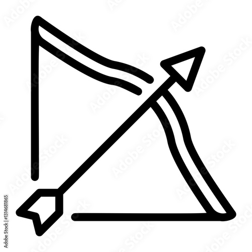 crossbow line icon