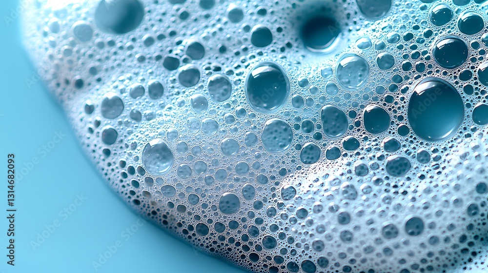 Soap suds close-up on blue background Soap suds close-up on blue background