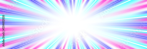 Speed light trails with motion blur. Abstract glowing streaks in blue purple tones create sense of acceleration and energy. Ideal for high speed transport, racing or futuristic cyber designs.